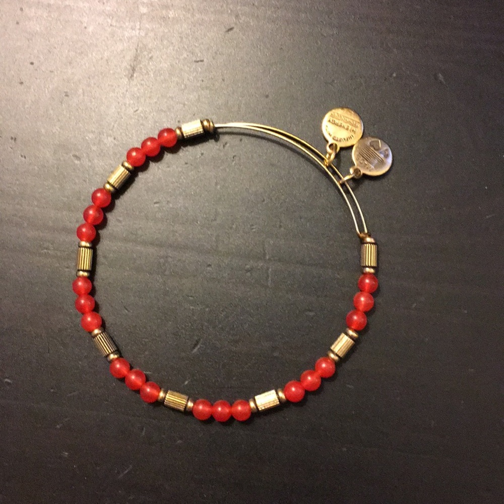 ALEX AND ANI Red and Gold Beaded Bangle
